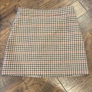 J. Crew Mini Skirt Houndstooth Plaid Wool Blend